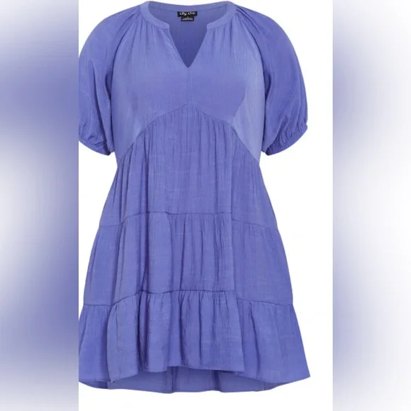 City Chic Kara dress- amethyst - Picture 3 of 6